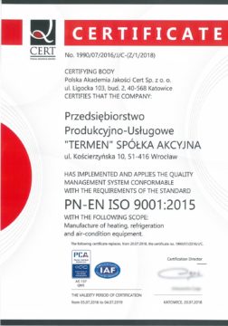 certyfikat iso 9001 TERMEN